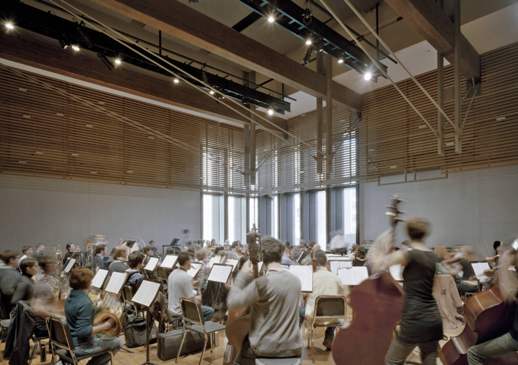 Royal Conservatory of Music rehearsal hall with orchestra