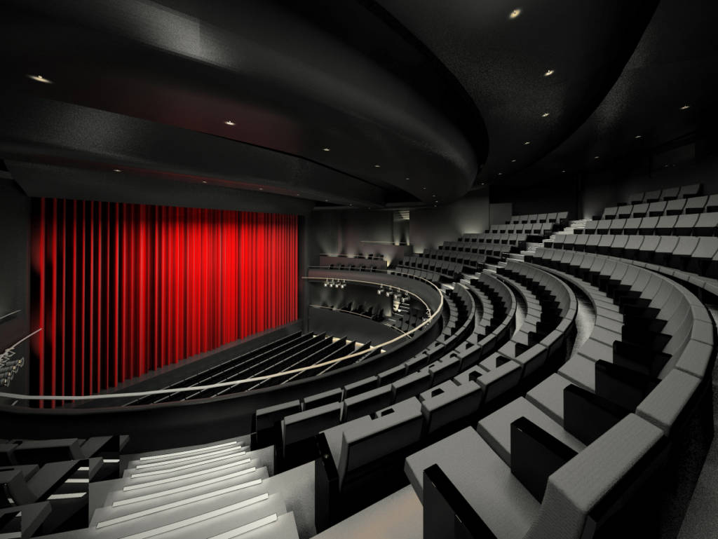 Zorlu Cultural Center PSM Istanbul theatre auditorium from balcony render